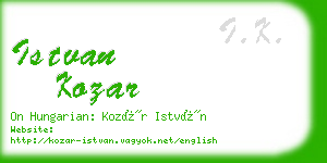 istvan kozar business card